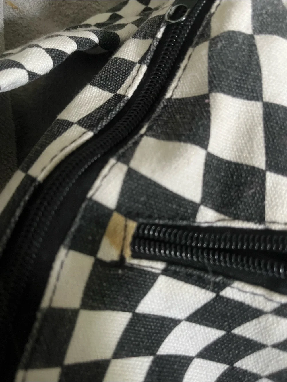 Black & White Checkered Sling Backpack Jacket - Unbranded
